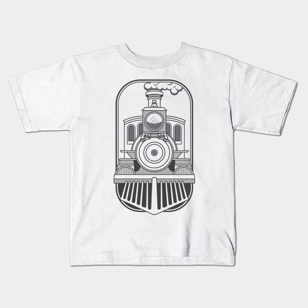 Train locomotive Kids T-Shirt by Johnny_Sk3tch